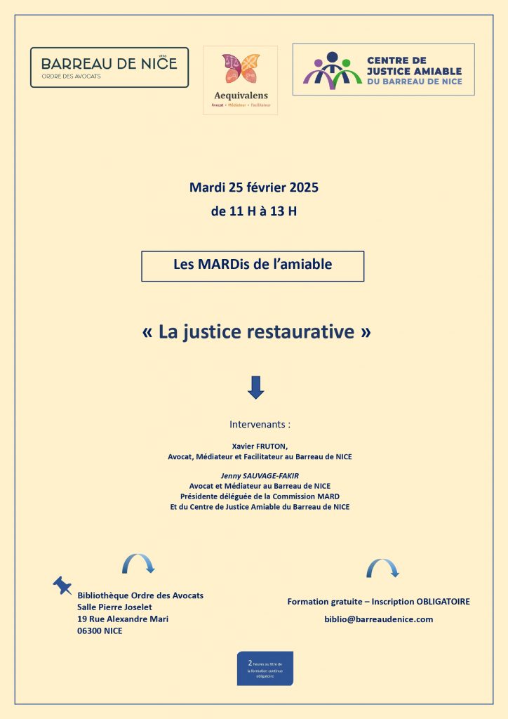 Pour vous inscrire : biblio@barreaudenice.com